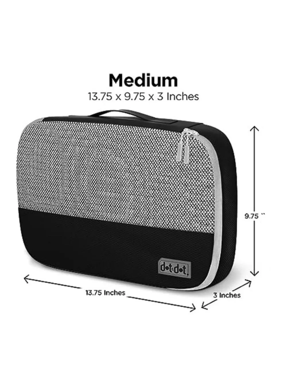 4 Pc Packing Cubes Set Travel Suitcase Organizer Mesh Luggage Storage Bags Black